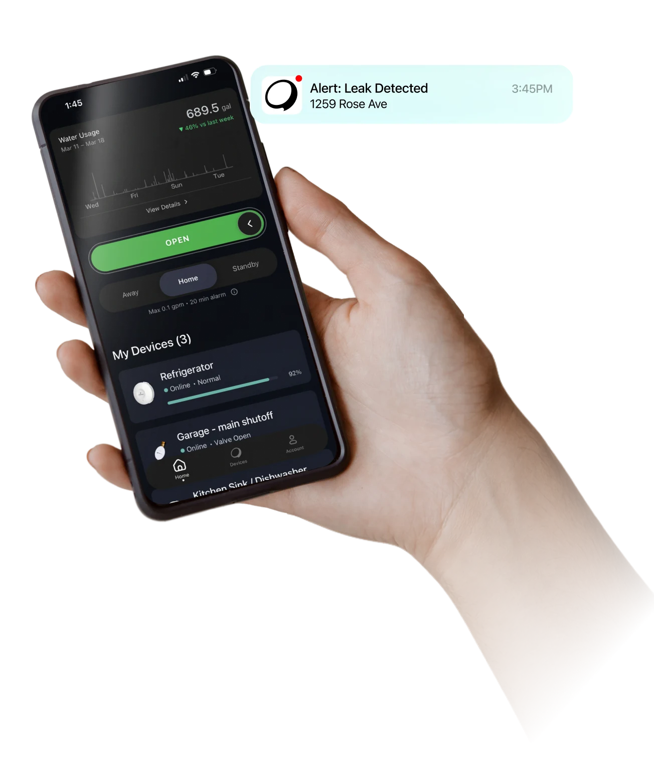 PlumBuddy Mobile App in hand